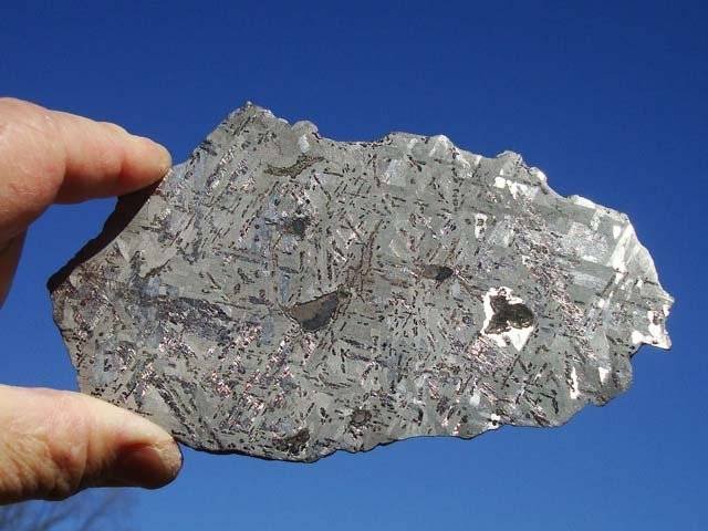 Meteorite found in Odessa Texas. with Widmanstätten Patterns, Iron-Nickel Alloy Composition