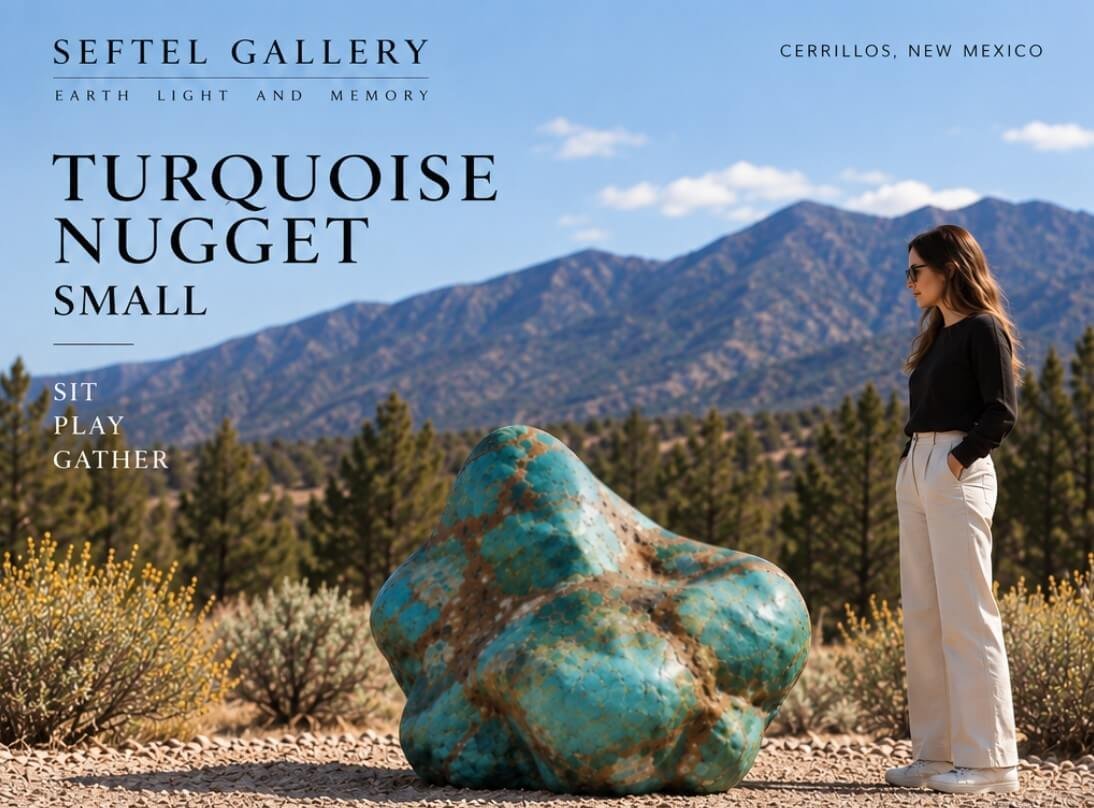 Turquoise Nugget Small by Paul Seftel, a hand-finished outdoor sculpture designed for seating and gathering